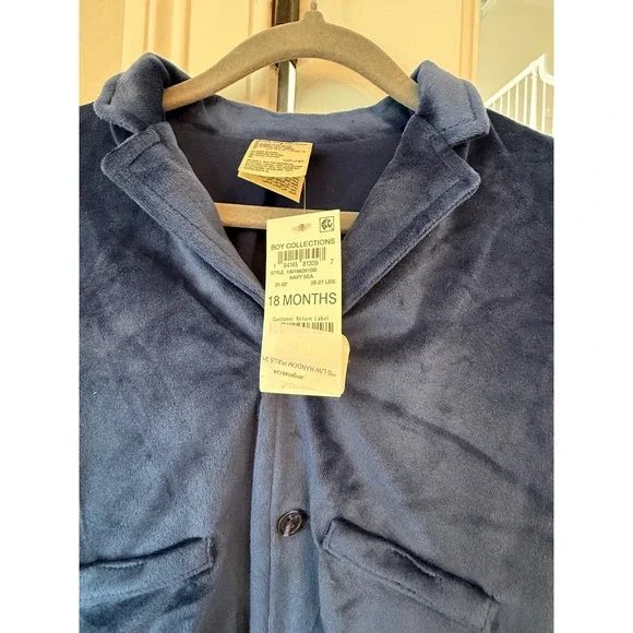 First Impressions Boys Navy Sea Velvet Blazer Jacket 18 Months - Picture 4 of 5